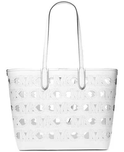 Michael Kors Michael  Eliza Large East West Open Tote In Optic Whit