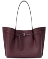 Michael Kors Michael  Emilia Extra Large East West Center Zip Tote Bag In Burgundy