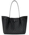 Michael Kors Michael  Emilia Extra Large East West Zip Pocket Tote Bag In Black