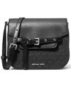 Michael Kors Michael  Emilia Small Saddle Crossbody Bag In Black