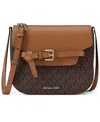 Michael Kors Emilia Small Monogram Saddle Crossbody In Multi
