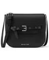 Michael Kors Michael  Emilia Small Slip Pockets Saddle Crossbody Bag In Black