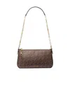 Michael Kors Empire Medium-sized Chain Link Shoulder Bag In Brown