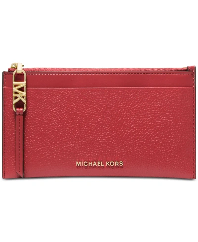 Michael Kors Michael  Empire Large Zip Card Case In Lacquer Red