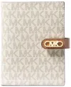 Michael Kors Michael  Empire Medium Tab Passport Wallet In Vanilla,acorn