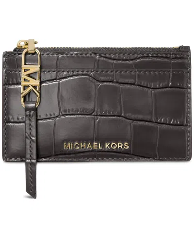 Michael Kors Michael  Empire Small Zip Card Case In Chocolate