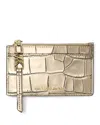 Michael Kors Michael  Empire Small Zip Card Case In Pale Gold