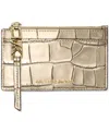 Michael Kors Michael  Empire Small Zip Card Case In Pale Gold
