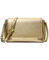 Michael Kors Michael  Evelyn Small Flap Crossbody Bag In Gold