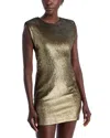 Michael Kors Michael  Extended Shoulder Sequin Mini Dress In Gold