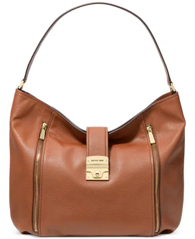 Michael Kors Michael  Extra Large Leather Hobo Shoulder Bag In Brown