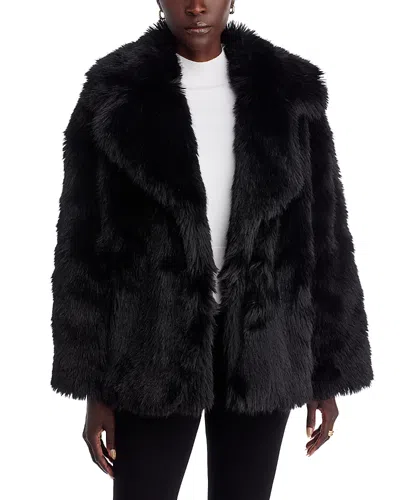 Michael Kors Michael  Faux Fur Pea Coat In Black