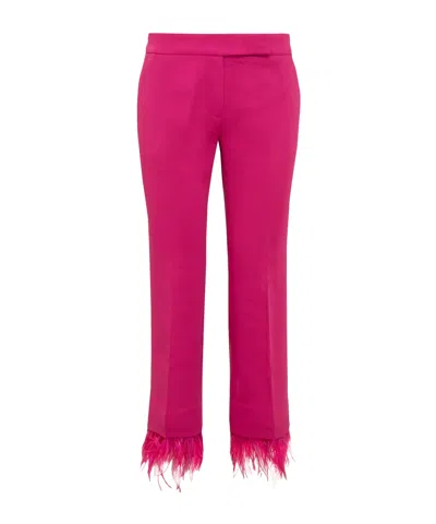 Michael Kors Michael  Feather Detailed Stretch Trousers In Pink