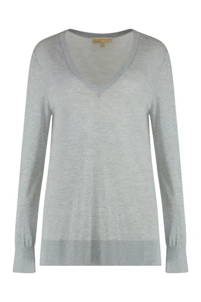 Michael Kors Michael  Fine-knit Sweater In Gray