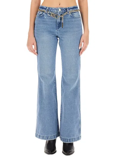 Michael Kors Michael  Flare Fit Jeans In Blue