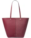 Michael Kors Michael  Flora Large Top Zip Tote In Red