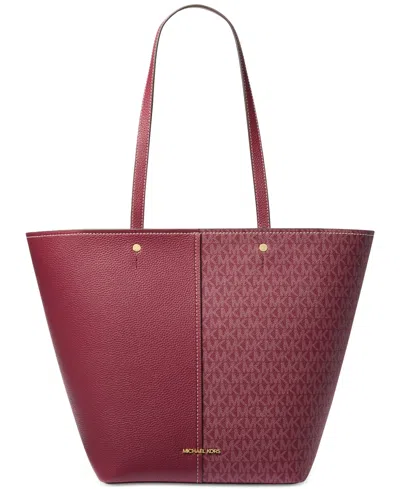 Michael Kors Michael  Flora Large Top Zip Tote In Purple