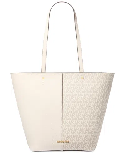 Michael Kors Michael  Flora Large Top Zip Tote In White