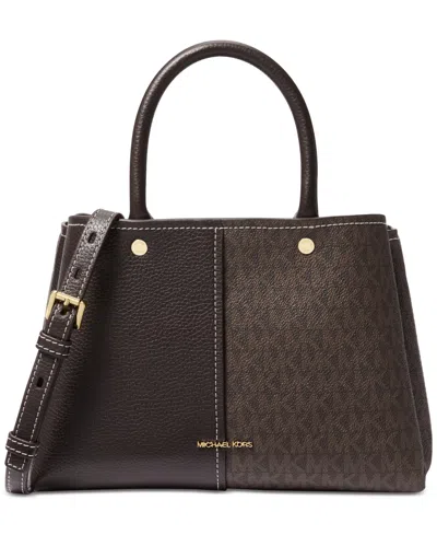 Michael Kors Michael  Flora Medium Satchel In Brown