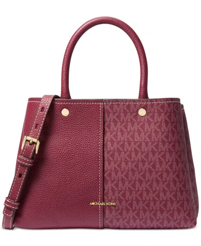 Michael Kors Michael  Flora Medium Satchel In Purple