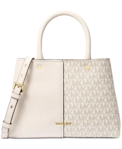 Michael Kors Michael  Flora Medium Satchel In White