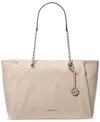 Michael Kors Michael  Georgia Extra Large Top Zip Nylon Tote In Light Sand