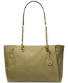 Michael Kors Michael  Georgia Zip Top Tote Bag In Safari Green