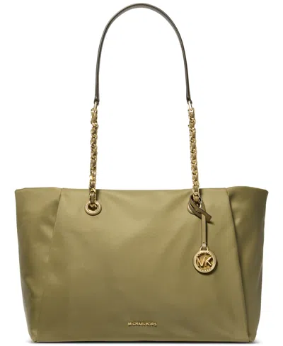 Michael Kors Michael  Georgia Zip Top Tote Bag In Safari Green