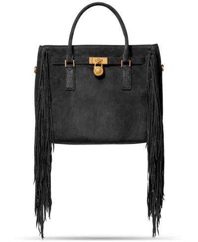 MICHAEL KORS HAMILTON MODERNE LARGE SUEDE SATCHEL