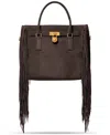Michael Kors Michael  Hamilton Large Suede Satchel In Brown