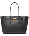 Michael Kors Michael  Hamilton Leather Large Tote In Black