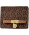 Michael Kors Michael  Hamilton Logo Compact Wallet In Brown