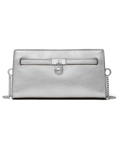Michael Kors Michael  Hamilton Moderne Convertible Crossbody Bag In Silver