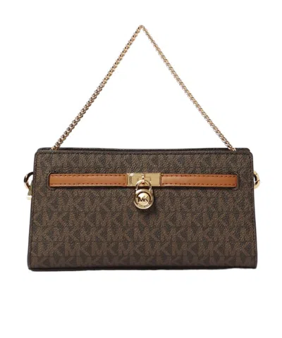 Michael Kors Michael  Hamilton Moderne Extra-small Signature Logo Crossbody Bag In Brown
