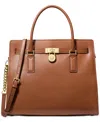 Michael Kors Hamilton Moderne Large Leather Satchel In Brown