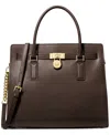 Michael Kors Michael  Hamilton Moderne Large Leather Satchel In Brown