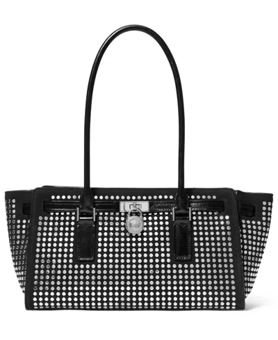 Michael Kors Michael  Hamilton Moderne Medium East West Shoulder Tote Bag In Black