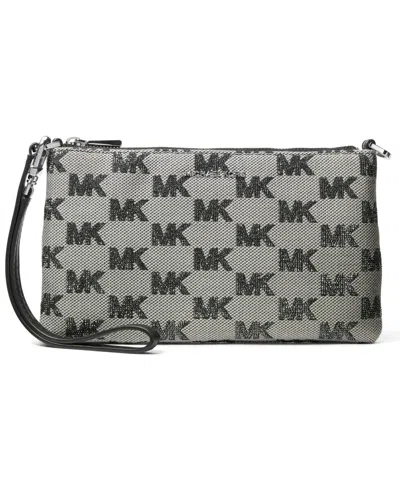 Michael Kors Michael  Hardware Zip-top Convertible Wristlet In Black