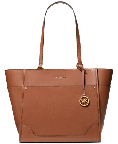 Michael Kors Michael  Harrison Extra Large Leather Top Zip Tote In Luggage