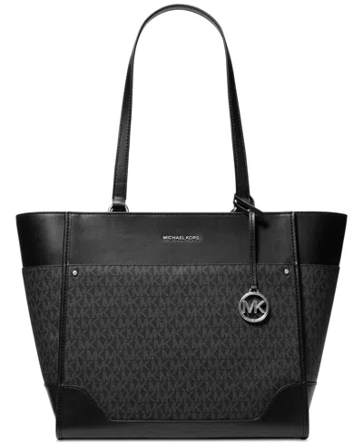 Michael Kors Michael  Harrison Extra Large Top Zip Tote In Black