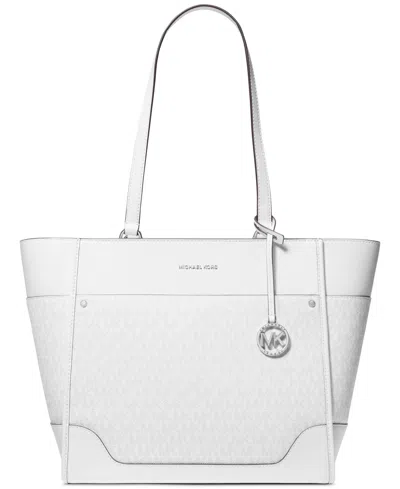 Michael Kors Michael  Harrison Extra Large Top Zip Tote In Optic White,allum