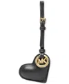Michael Kors Puffy Heart Leather Bag Charm In Black
