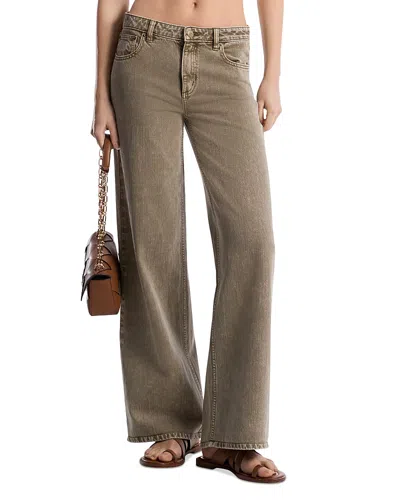 Michael Kors Garment-dyed Wide Leg Jean In Safari Green