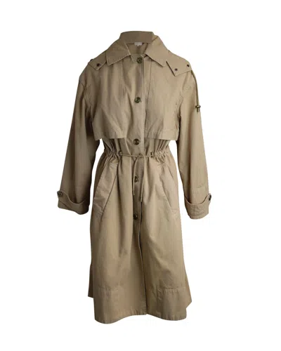 Michael Kors Michael  Hooded Trench Coat In Beige Cotton