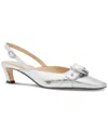 Michael Kors Michael  Jaden Kitten Sling Pumps In Silver