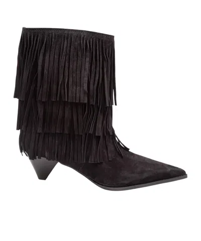 Michael Kors Michael  Jayla Fringed Boots In Black