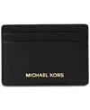 Michael Kors Michael  Jet Set Card Holder In Black,gold