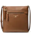 Michael Kors Jet Set Charm Leather Small North South Flat Crossbody Bag In Luggage