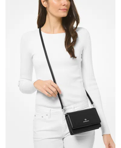 Michael Kors Michael  Jet Set Charm Small Phone Crossbody In Black,silver