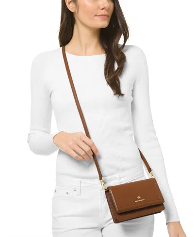 Michael Kors Michael  Jet Set Charm Small Phone Crossbody In Luggage,gold